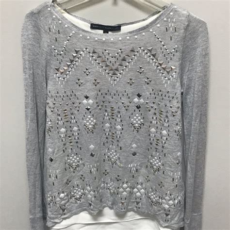 white house black market silver metallic cable crossover sweater|White House Black Market Silver Sweaters for Women.